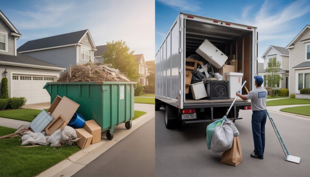dumpster rental vs junk removal