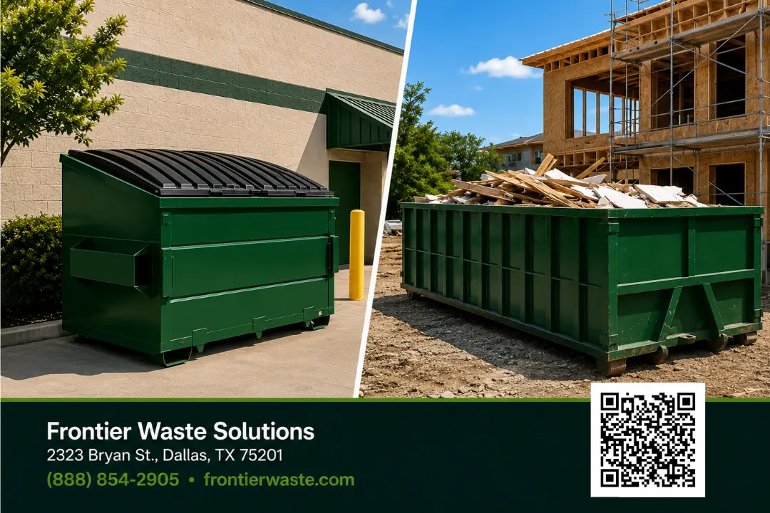 front load vs roll-off dumpster Texas