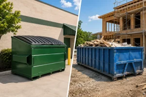 front load vs roll-off dumpster Texas