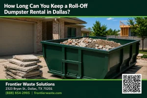 how much weight roll off dumpster hold dallas