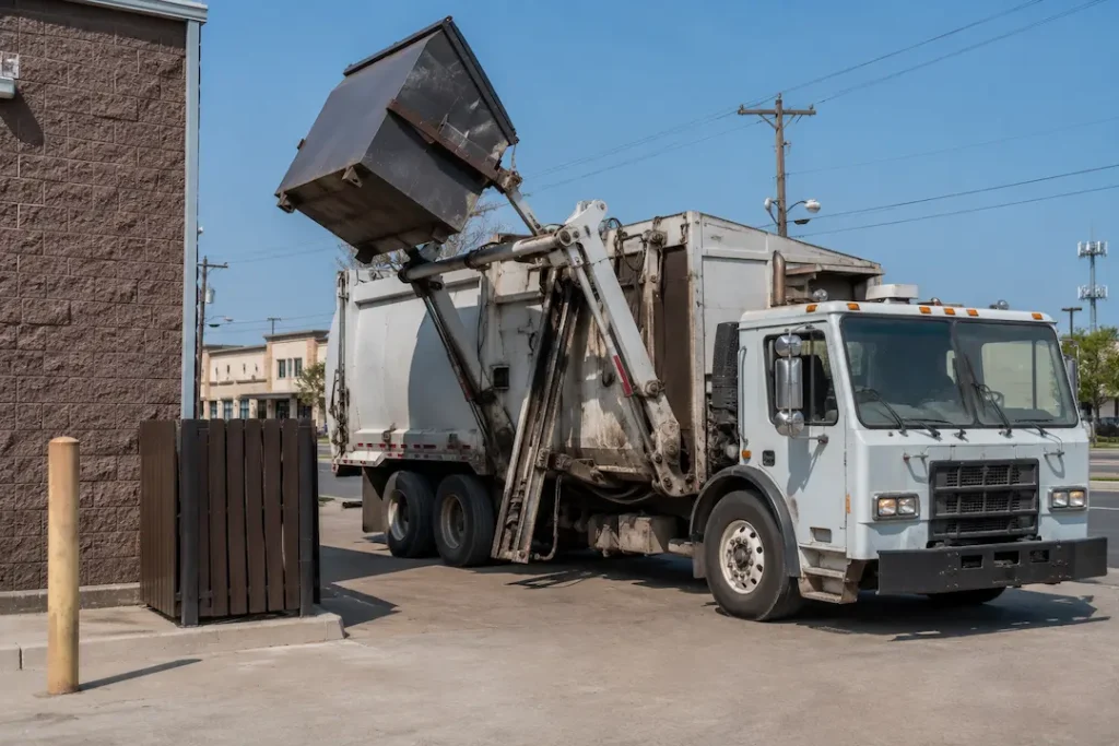 Front-load dumpster service for business waste disposal in Dallas, TX
