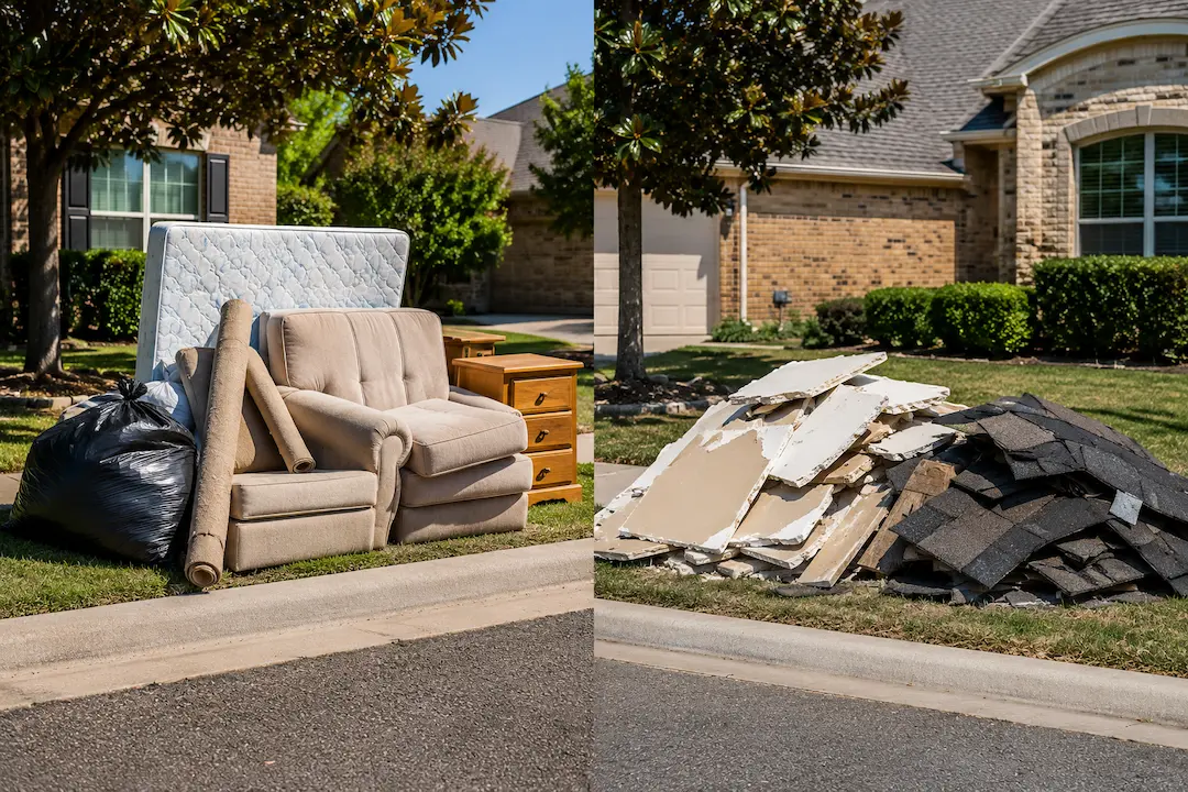 bulk trash accepted items vs construction debris Dallas TX