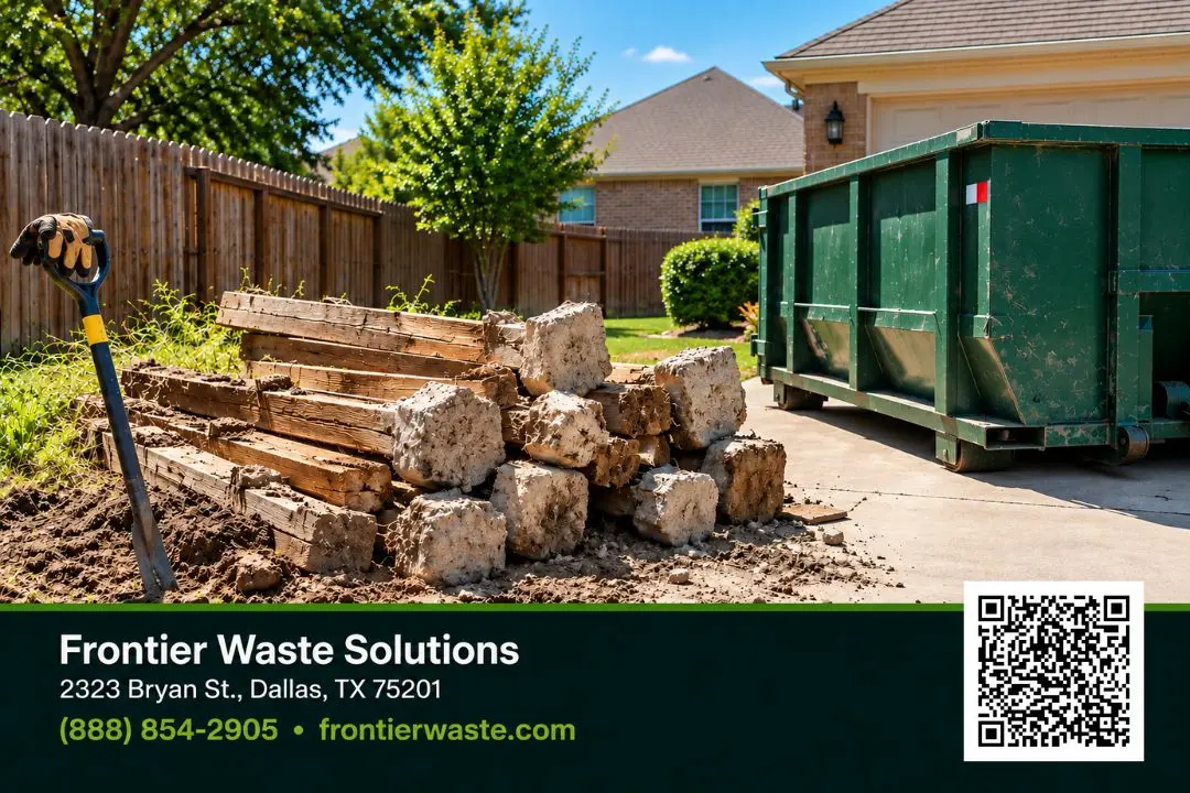 fence posts concrete dumpster Dallas