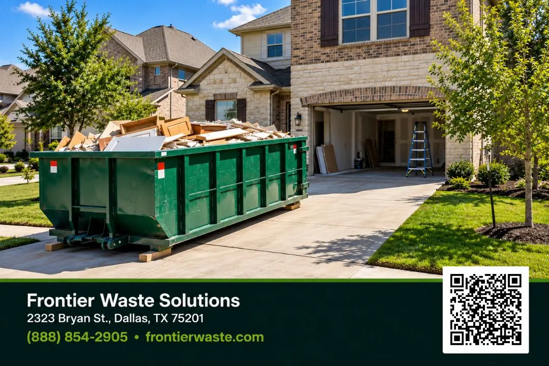 HOA rules roll-off dumpster driveway Dallas