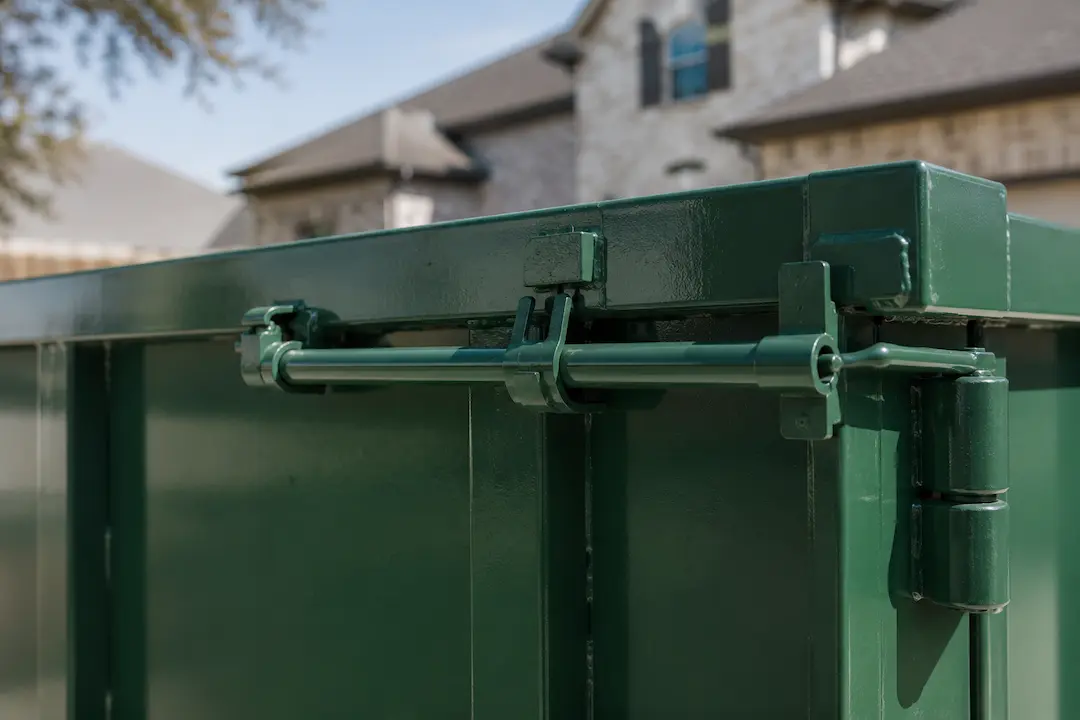 roll off dumpster lock bar dallas tx