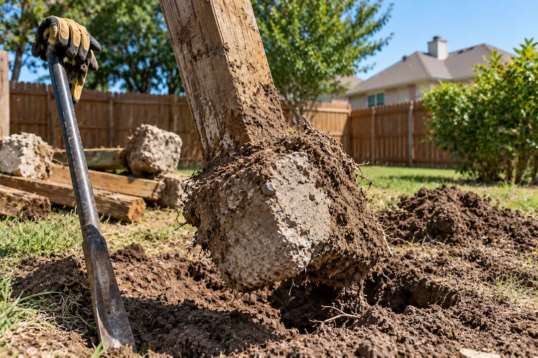 concrete fence post removal Dallas